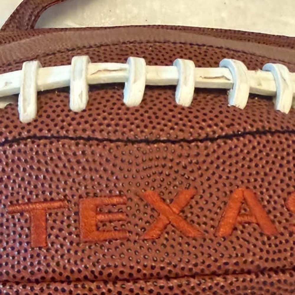 Texas Longhorns Football Shaped Crossbody Bag Burnt Orange Novelty Purse - Picture 3 of 5